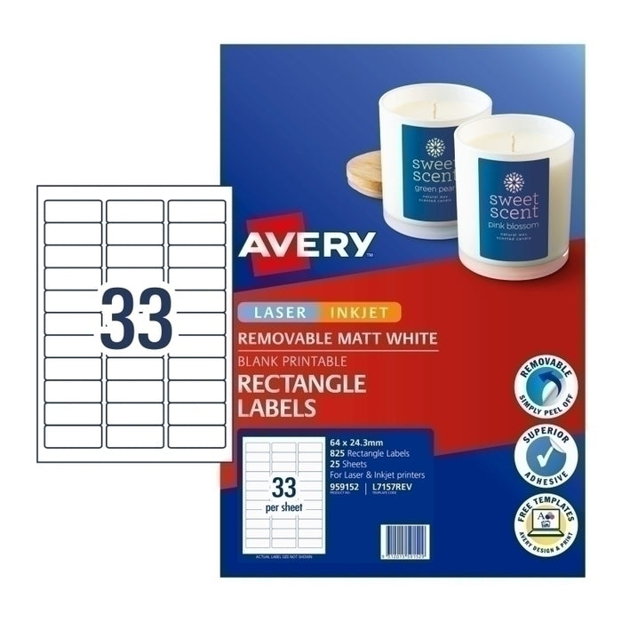 AveryLIP Removable 33UP Bx5