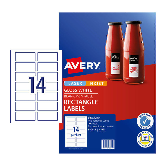 Avery Lbl Rect L7123 14Up Pk10