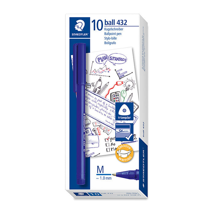 Staed Ballpoint 432 M Blu Bx10