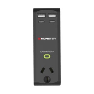 Monster 1-Port+USB Surge Black