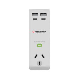 Monster 1-Port+USB Surge White